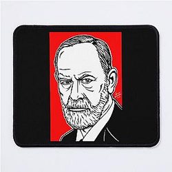 Sigmund Freud ink and acrylic portrait mouse pad