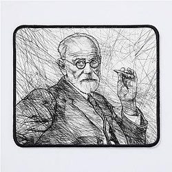 Sigmund Freud pencil portrait Mouse Pad