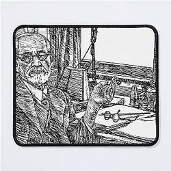 Sigmund Freud ink portrait Mouse Pad