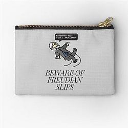 Funny Psychology Joke Sigmund Freud Beware of Freudian Slips Zipper Pouch