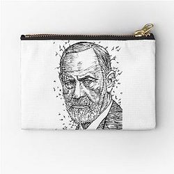 Sigmund Freud Ink Portrait Zipper Pouch