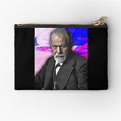 Sigmund Freud Artwork - Sigmund Freud Portrait - Sigmund Freud Wall Art Zipper Pouch