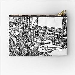 Sigmund Freud Ink Portrait Zipper Pouch