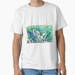 Sigmund Freud reading watercolor portrait Classic T-Shirt