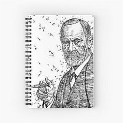Sigmund Freud Ink Portrait Spiral Notebook