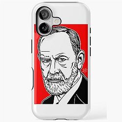 Sigmund Freud ink and acrylic portable phone case