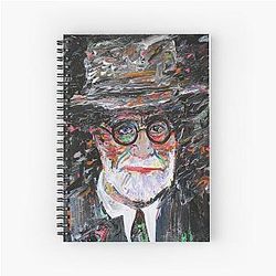 Sigmund Freud acrylic portrait Spiral Notebook