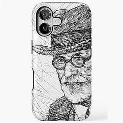 Sigmund Freud Ink Portrait iPhone Tough Case