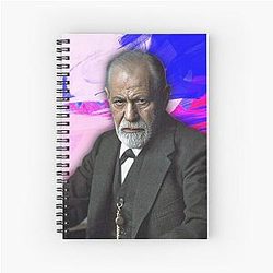 Sigmund Freud Artwork - Sigmund Freud Portrait, Featuring Zdible Wall Art Spiral Notebook