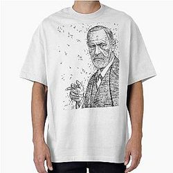 Sigmund Freud Ink Portrait Oversized T-Shirt
