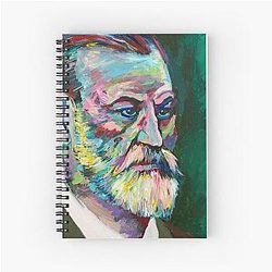 Sigmund Freud acrylic portrait Spiral Notebook