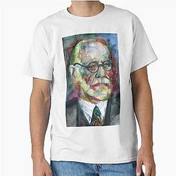 Sigmund Freud Watercolor Portrait Classic T-Shirt