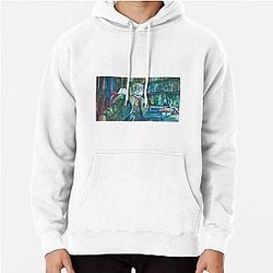 Sigmund Freud in his studio watercolor portrait Pullover Hoodie