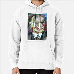 Sigmund Freud Watercolor Portrait Pullover Hoodie