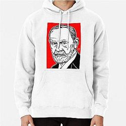 Sigmund Freud Ink Acrylic Portrait Pullover Hoodie