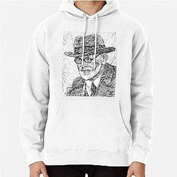 Sigmund Freud ink portrait pullover hoodie