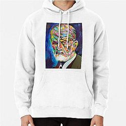 Sigmund Freud Acrylic Portrait Pullover Hoodie