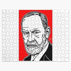 Sigmund Freud Ink and Acrylic Portrait Jigsaw Puzzle