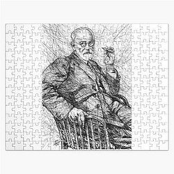 Sigmund Freud pencil portrait Jigsaw Puzzle