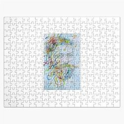 Sigmund Freud Watercolor and Acrylic Portrait Jigsaw Puzzle