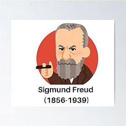 Sigmund Freud Cartoon Poster