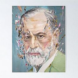 Sigmund Freud - Oil Portrait Poster