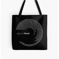 Sigmund Freud (silver) All Over Print Tote Bag