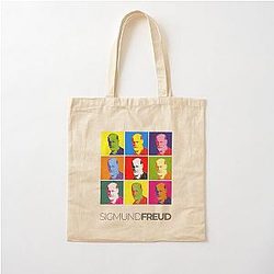 Sigmund Freud pop art portrait Cotton Tote Bag