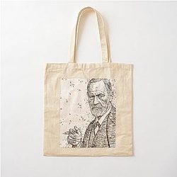 Sigmund Freud Ink Portrait Cotton Tote Bag