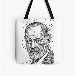 Sigmund Freud Ink Portrait Bag