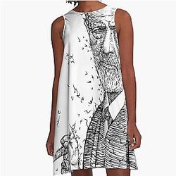 Sigmund Freud ink portrait A-Line Dress