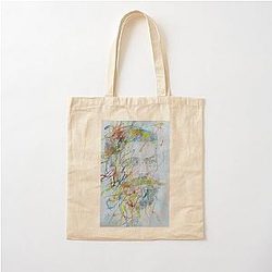 Sigmund Freud Watercolor and Acrylic Portrait Cotton Tote Bag