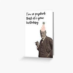 Funny Sigmund Freud Psychedelic Birthday Greeting Card