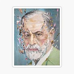 Sigmund Freud Oil Portrait Sticker