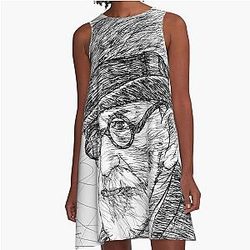 Sigmund Freud ink portrait A-Line Dress