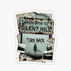 Welcome to Silent Hill Turn Back Foggy Town Horror Print T-Shirt and Stickers