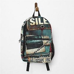 Welcome to Silent Hill, Turn Back, Foggy Town Sign Horror Print Pyramid Head T-Shirt Backpack