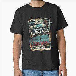 Welcome to Silent Hill, Turn Back, Foggy Town Sign, Horror Print, Pyramid Head T-Shirt Classic
