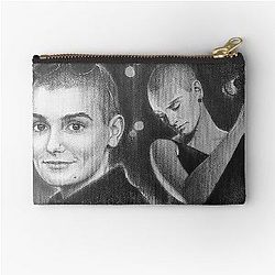 Sinéad O'Connor Pencil Portrait Hand-Drawn Music Icon Art Irish Singer Sketch Print Zipper Pouch