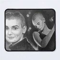 Sinéad O'Connor Pencil Portrait Hand-Drawn Music Icon Art Irish Singer Sketch Print Mouse Pad