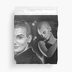 Sinéad O'Connor Pencil Portrait • Irish Music Icon Art Duvet Cover