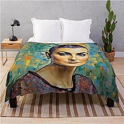 Portrait of Sinéad OConnor Throw Blanket