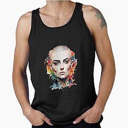 Sinéad O'Connor painting after wearing a tank top