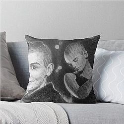 Sinéad O'Connor Pencil Portrait Hand-Drawn Music Icon Art Irish Singer Print Throw Pillow