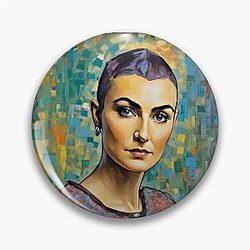 Portrait of Sinéad O'Connor Pin