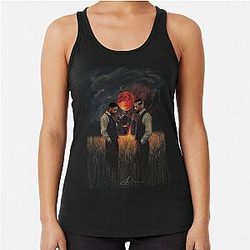 Smoke and Sinners Retro Poster Art Racerback Tank