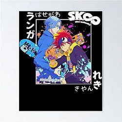 Sk8 the Infinity Anime, Langa Hasegawa and Reki Kyan Essential Poster