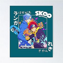 Sk8 the Infinity Anime Cute Langa Hasegawa and Reki Kyan Poster