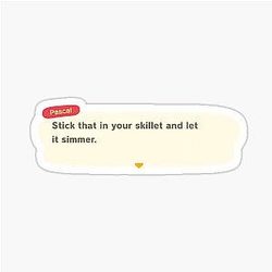 Animal Crossing: New Horizons Pascal Skillet Sticker