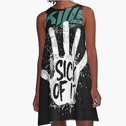 Skillet Sick of It A Line Dress